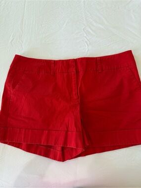 Women's Red Casual Cotton Shorts